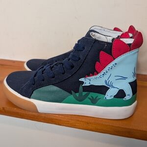 Mini Boden Stegosaurus Dinosaur High Top Sneakers Navy EU 34 US 2